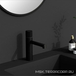 Смеситель для раковины, без д/к, (цв.черный матовый),  ZZ Vincea Desire VBF-1D3MB