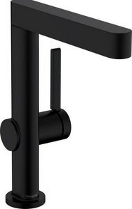 Смеситель для раковины, 230, с поворотный изливом, со сливным клапаном Push.Open, (цв.матовый черный),  ZZ Hansgrohe Finoris 76060670