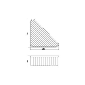 Решетка угловая 25х25хh9 см., бронза ZZ Veragio Basket VR.GFT-9039.BR