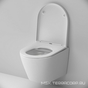 Унитаз подвесной , безободковый, в комплекте с сиденьем микролифт AMPM Sense C741701SC