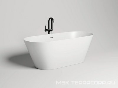 Ванна 1700х720хh585мм, отдельност., литой камень S-Stone, матовый, донный клапан Up&Down цв.белый в компл.,  ZZ Salini Mona 102922M