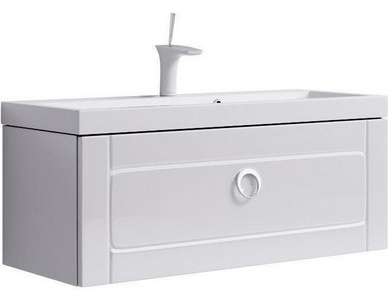 Тумба подвесная -100 см, цвет белый, БЕЗ раковины ZZ Aqwella Инфинити Inf.01.10/001