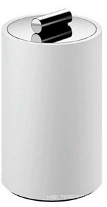 Баночка с крышкой, универсальная, 8xh13см, (цв.белый/хром),  ZZ Decor Walther Stone 0971354