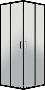 Душевой уголок 900х900х1950мм, квадрат, (стекло прозрачное 5мм, фурн.цв.черный),  ZZ Vincea City VSS-5CT900CLB