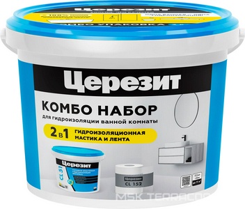 Ceresit Комбо /8 + СL152/8, Эластичная полимерная гидроизоляция и уплотнительная лента ZZ Церезит CL 51 2642103