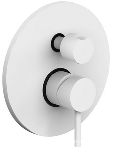 Смеситель для душа, встраиваемый в стену, девиатор-картридж, 2 положения+1 комбо, (цв.белый матовый),  ZZ Paffoni Light LIG018BO