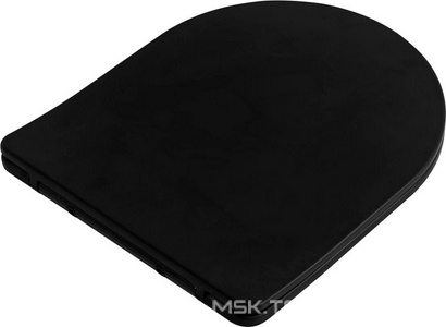 Унитаз подвесной, безободковый, 36х48м, сиденье с микролифтом, крепеж в компл., (цв.черный матовый),  ZZ Art & Max Ovale AM011CHR-MB/SC