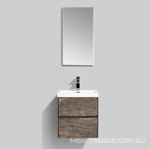 База под раковину подвесная с двумя выдвижными ящиками, 492х394хh535мм, без раковины, (цв.Stone),  ZZ BelBagno Pietra Mini PIETRA MINI-500-2C-SO-PT