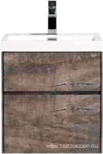 База под раковину подвесная с двумя выдвижными ящиками, 492х394хh535мм, без раковины, (цв.Stone),  ZZ BelBagno Pietra Mini PIETRA MINI-500-2C-SO-PT