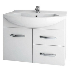 Тумба подвесная "Alfa"-90, 1 дверца, 2 ящика, БЕЗ раковины, цв.белый XX