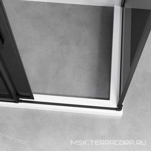 Душевой уголок 1400х900хh2000мм, прямоуг., правый/левый, (стекло тонированное 6мм Easy Clean, фурн.цв.черный матовый),  ZZ Vincea Slim-N VSR-4SN9014CGB