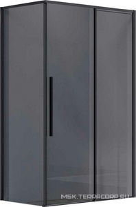 Душевой уголок 1400х900хh2000мм, прямоуг., правый/левый, (стекло тонированное 6мм Easy Clean, фурн.цв.черный матовый),  ZZ Vincea Slim-N VSR-4SN9014CGB