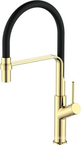 Смеситель для кухни, гибкий излив, цв. черный/матовое золото ESKO ESKO K50GB
