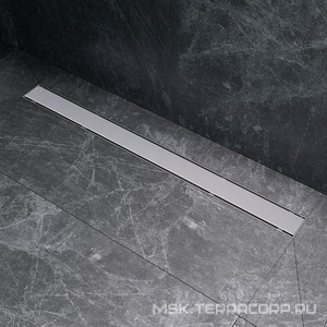 Душевой трап (лоток) 90 AM.PM PrimeFlow W02SC-U11-090-04SB комбинированный затвор со стальной матовой решеткой под плитку ZZ AMPM Универсал W02SC-U11-090-04SB