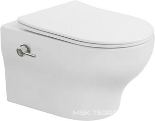 Унитаз подвесной  с функцией биде FIORE, крышка- сиденье с микролифтом, крепёж в компл., цв. белый глянец ZZ