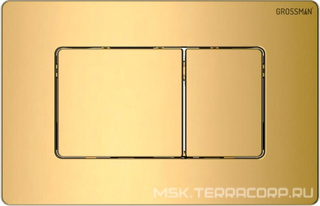 Клавиша смыва, двойной смыв, нержавеющая сталь, цв. глянцевое золото Grossman Classic 700.K31.04.30M.30M