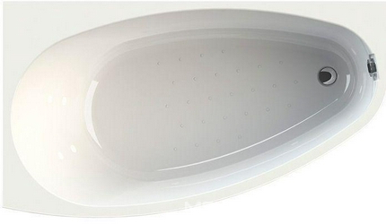 Ванна акриловая "ОРСИНИ", 1600х900 левая + смеситель/излив Бриз/Линкольн (большой) хром, каркас и слив-перелив в компл., БЕЗ панели XX