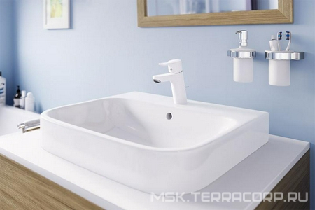 Смеситель для раковины, с донным клапаном, цв.белый XX Kludi Pure&Easy 372909165