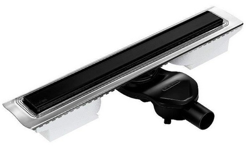 Душевой трап  B1 Keramik 60 cм, боковой / прямой выпуск, цвет решетки черный матовый, ZZ Berges Универсал 095117