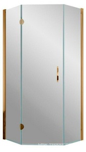 Душевое ограждение пятиугольное , 90*90*1900, профиль бронза, стекло "Сатин", БЕЗ поддона ZZ Vegas Glass AFA-Pen AFA-Pen900510-лев