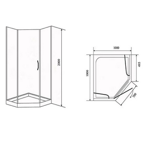 Дверь от   PNT 100*100, стекло прозрач., профиль хром, БЕЗ ручки (ЗАПЧАСТЬ) ZZ Bas Пандора дверь от PNT100