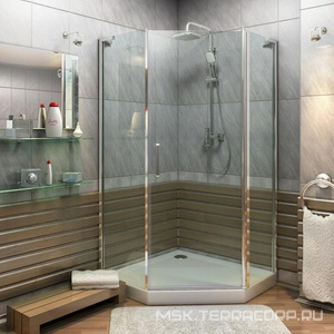 Дверь от   PNT 100*100, стекло прозрач., профиль хром, БЕЗ ручки (ЗАПЧАСТЬ) ZZ Bas Пандора дверь от PNT100