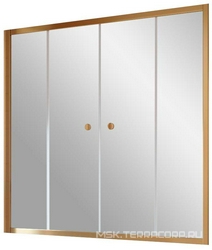 Шторка на ванну Z2V, 180x140 см, раздвижная, профиль бронза, стекло шиншилла ZZ