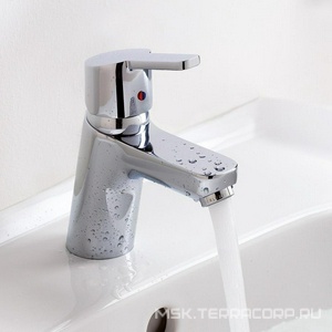 Смеситель для раковины, однорычажный, с дон. клап., гибк.подвод., хром ХХ Kludi Logo NEO 372810575