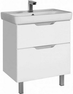 Тумба напольная Q-Plus 70см., 2 ящика, БЕЗ раковины, цв.белый KL Dreja Q Plus 99.0005