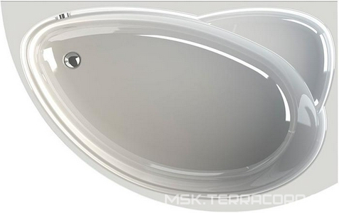 Ванна акриловая "", 1600х1000x500 мм, правая, БЕЗ каркаса, слива-перелива и панели, белая Radomir Модерна 2-01-0-2-1-214Ч