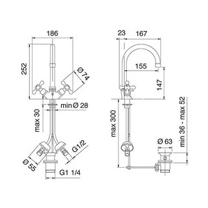 Смеситель для раковины, с д/к, (цв.хром/золото),  ZZ 3M Romantica 3615 CD VE