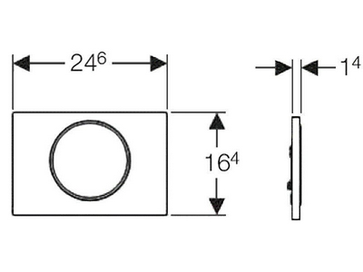 Клавиша одинарного смыва, смыв/стоп, (панель и клавиша цв.чёрный, кольцо глянцевый хром, пластик), Sigma10 ZZ Geberit Sigma 10 115.758.KM.5