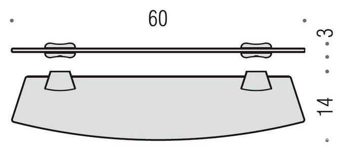Полочка 60 см,  (стекло мат., крепл. цв.хром),  Colombo Land B2816.000