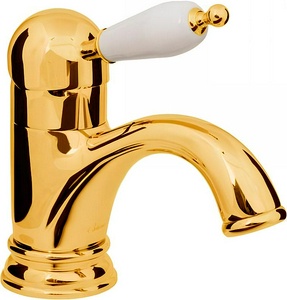 Смеситель для раковины, однорычажный, без донного клапана, золото Boheme Tradizionale 281