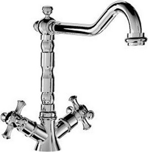 Смеситель для кухонной мойки, на 1 отв. (БЕЗ донного клапана), (цв. хром),  ZZ 3M Old italy 4438 CC