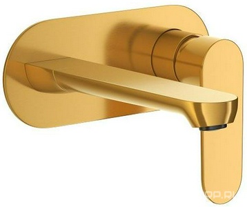 Смеситель для раковины, встраиваемый в стену, излив 188мм, (цв.брашированное золото),  ZZ Cezares Stylus STYLUS-BLI1-BORO-W0