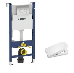 Комплект  Система инсталляции для унитазов Geberit Duofix Delta 458.124.21.1 3 в 1 с кнопкой смыва| 54x35x34