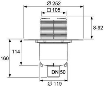 Трап h=81/160мм, выход вертикальный DN 50 мм, 1,36-1,52л/с, декор. решетка из нерж.стали 100х100мм, в компл,(без погружн.стакана арт.3695005) Tece ZZ Tece Tecedrainpoint S 3601300