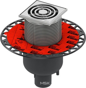 Трап h=81/160мм, выход вертикальный DN 50 мм, 1,36-1,52л/с, декор. решетка из нерж.стали 100х100мм, в компл,(без погружн.стакана арт.3695005) Tece ZZ Tece Tecedrainpoint S 3601300