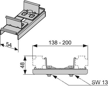Соединение универсальное для сборки профилей, (оцинкованная сталь),  Tece TECEprofil 9018002