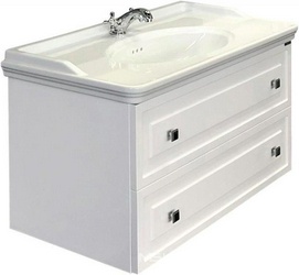 Тумба подвесная "Феррара"-100см, 2 выдвижн.ящика, с раковиной в комплекте, цв.белый
