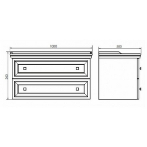 Тумба подвесная ""-100см, 2 выдвижн.ящика, с раковиной в комплекте, цв.белый Comforty Феррара 00004148009