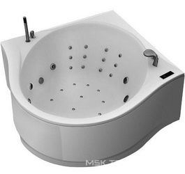 Ванна 164х164хh66см c г/м, мас.спины и ног, аэромассаж, хромотерапия, на каркасе, сифон в компл,фурн.хром, БЕЗ панели, Revelation Professional ZZ