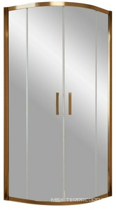 Душевое ограждение , 90*90*1900, профиль бронза, стекло "шиншилла", БЕЗ поддона Vegas Glass ZS ZS900502