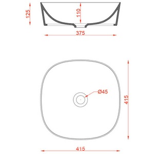 Раковина накладная на столешницу, 420х420хh125мм, без отв.д/смесит., без перелива, (цв. белый),  ArtСeram Ghost GHL001 01; 00