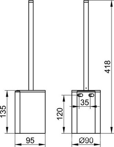 Ёрш настеный, (цв.черный матовый),  ZZ Keuco Plan 14972 370200