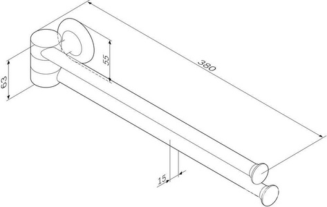Полотенцедержатель (двойная вешалка-вертушка) 60 см, хром,  AMPM Like A8032600
