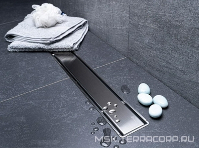 Дренажн.канал 650мм,готовый компл,сифон d50 вых.вбок 48л/мин,затвор(сухой/гидро),мин h монтажа 52мм, 2х стор.вставка цв.мат.хром/под плитку, Pestan Betto Line 13702510