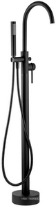 Смеситель для ванны, напольный, душ гарнтитур, встр.часть в компл, (цв.черный матовый), Spira ZZ Swedbe spira 4000B