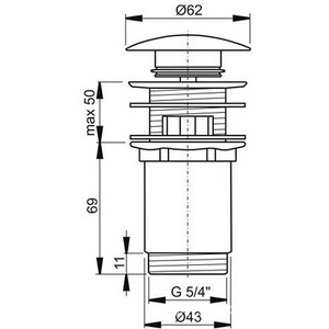 Cлив для умывальника система CLICK-CLACK Ravak Универсал X01373